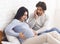 Pregnant Woman Having Contractions, Her Panicked Husband Calling Doctor