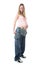 The pregnant woman in jeans