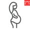 Pregnant woman line icon, pregnancy and maternity, pregnant female vector icon, vector graphics, editable stroke outline