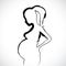 Pregnant woman line icon vector. Women Pregnancy symbol.