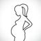 Pregnant woman line icon vector. Women Pregnancy symbol.