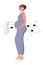 Pregnant woman listens to music. Woman with sportswear enjoys music to benefit herself and baby. Healthy life style and