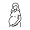 Pregnant Woman Logo Black Outline Vector, Maternity Logo Icon