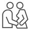 Pregnant woman and man line icon. Parents expecting baby, family symbol, outline style pictogram on white background