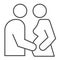 Pregnant woman and man thin line icon. Parents expecting baby, family symbol, outline style pictogram on white