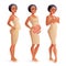 Pregnant woman measuring belly, baby inside the womb, mother with newborn. Pregnancy vector illustration.