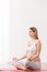 Pregnant woman meditating