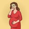 Pregnant woman morning sickness nausea medical