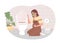 Pregnant woman with nausea in restroom 2D vector isolated illustration