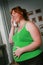 Pregnant woman on phone