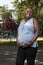 Pregnant woman at a playground