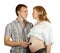 Pregnant woman poses with her husband