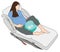 Pregnant woman in Pregnancy labor position w peanut ball on bed
