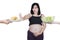 Pregnant woman refuse fast food