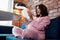 Pregnant woman rereads all points in packing list, she will give birth soon