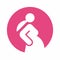 Pregnant woman round pink icon