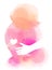 Pregnant woman silhouette plus abstract watercolor. Digital art