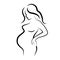 Pregnant woman silhouette, vector symbol