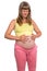 Pregnant woman with stomach ache - heartburn concept