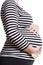 Pregnant woman in striped sweater