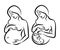 Pregnant woman. Stylized outline symbol. Maternity, pregnancy