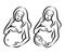 Pregnant woman. Stylized outline symbol. Maternity, pregnancy