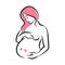 Pregnant woman stylized silhouette, mother care icon. Vector