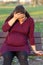 Pregnant woman suffering from morning sickness