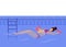 Pregnant woman swimming in pool flat vector illustration