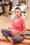 Pregnant woman training at home