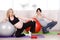 Pregnant women with large gymnastic balls