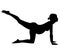 Pregnant women, mother to be trains fitnes sport aerobics, does yoga Pilates. Silhouette