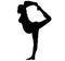 Pregnant women, mother to be trains fitnes sport aerobics, does yoga Pilates. Silhouette