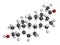 Pregnenolone hormone molecule. Functions both as prohormone and neurosteroid. Atoms are represented as spheres with conventional