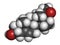 Pregnenolone hormone molecule. Functions both as prohormone and neurosteroid. Atoms are represented as spheres with conventional