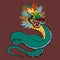 Prehispanic mexican god quetzalcoatl feathered Serpent