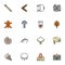 Prehistoric age filled outline icons set