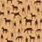 Prehistoric cave paintings seamless pattern