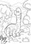 Prehistoric dinosaur brachiosaurus, coloring book, funny illustration