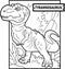 Prehistoric dinosaur tyrannosaurus, coloring book, funny illustration