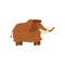 Prehistoric extinct mammoth, wild mammal animal ice age a vector illustration.