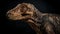 Prehistoric Majesty: Iguanodon Portrait Amidst Inky Darkness