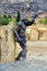 Prehistoric man statue Gobustan State Reserve