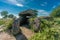 Prehistoric megalith tomb in a corn field