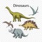 Prehistoric vector dino set.