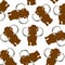 Prehistorical animal mammoth pattern on white background