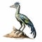 Prehistoricore: Grotesque Caricature Of A Blue And White Troodon