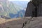 Preikestolen - landscape of tourist at the top of spectacular Pulpit Rock cliff