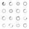 Preloaders round line and bold icons set isolated on white. Downloading  uploading  buffering