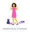 Premenstrual Syndrome concept on white background, flat design
